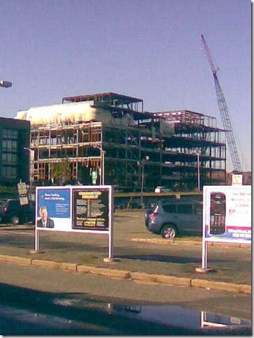 New courthouse under construction, from Salem Depot, also to be under construction