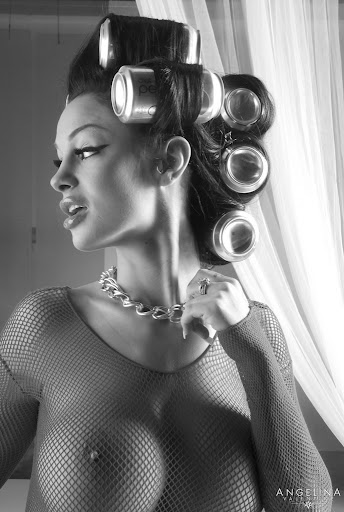 B&W Photos with Cans In My Hair