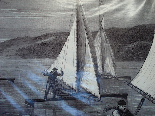Ice Yachts on the Hudson River, U.S.A.