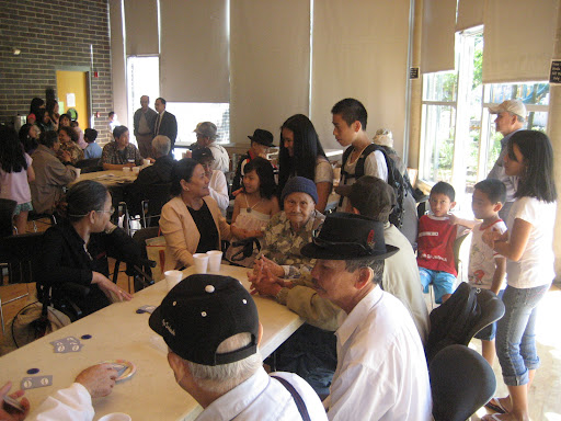 As part of community service, students visit and sing for elders at the Vietnamese Seniors Association at Garfield Community Center