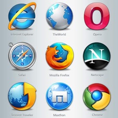 Web browsers icon set