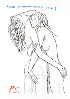 Good communication skills, crayon on A3 sized fine art paper, 300,- DKK