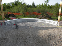 Earthbag foundation for the round south wall.
MVG