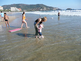 Abbee's first time in the Ocean.