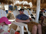 Relaxing and enjoying a beer on Ixtapa Island