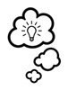 Cloud Idea Bulb on White