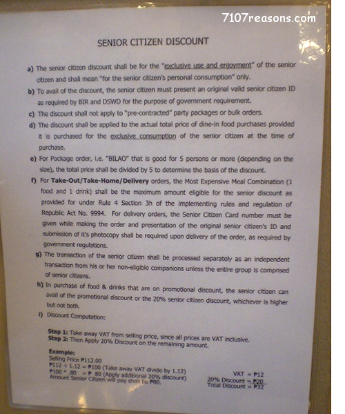 Senior Citizens' Discount Guidelines Senior Citizens' Discount Guidelines