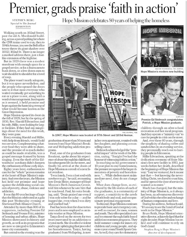 Hope Mission's 80th -April 25, 2009d