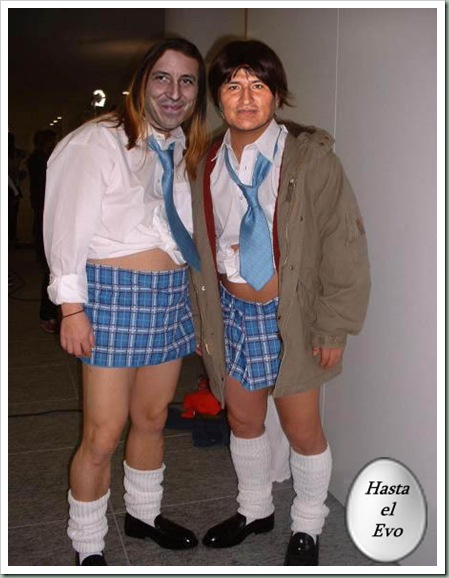 Garcia Linera y Evo Morales colegiales