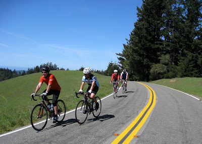The group rolls along Seven Sisters.
