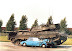 Tank vs. car - Not much is left of the car after this encounter.