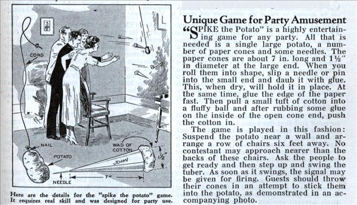 Potato darts (1933) - Ah! The fun activities people did for fun before television.