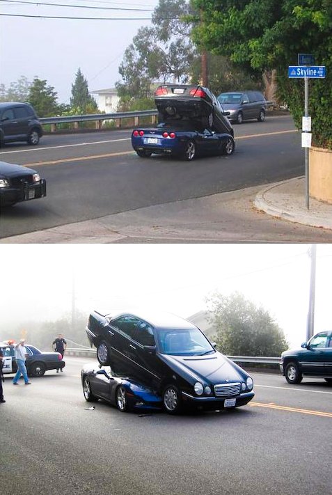 mercedes corvette wreck