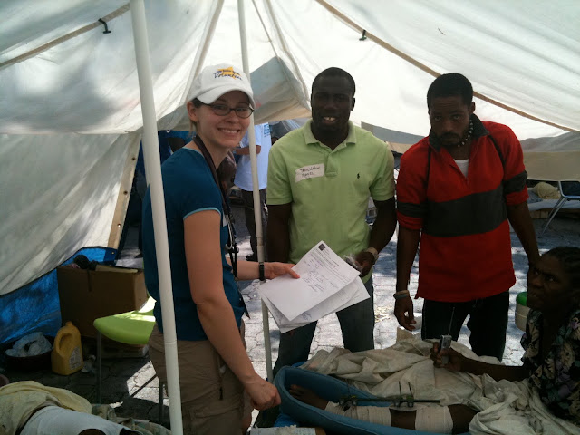 ICU nurse, Jacque, one of our translators, and a patient with an external fixator