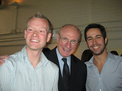 Graduating second-years Matt Kaczmarek and Arthur Araujo with Professor Roett