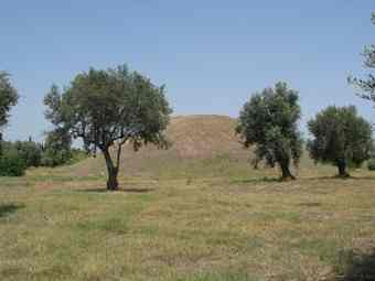 The archaelogical site of the Battle of Marathon tomb.