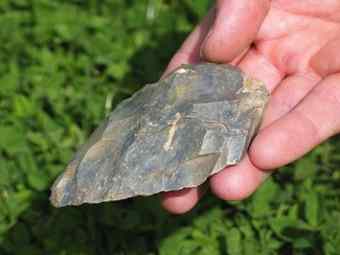 A biface (stone knife) found in Dordogne, France A biface (stone knife) found in Dordogne, France