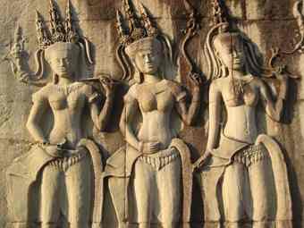 Bas relief of Apsara dancers