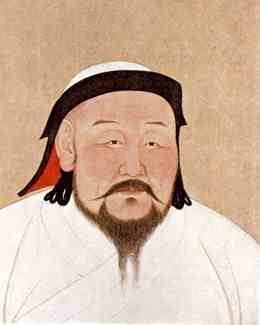 Posthumous painting of Kublai Khan as he would have appeared in the 1260s (by Nepalese artist and astronomer Anige, 1294). Posthumous painting of Kublai Khan as he would have appeared in the 1260s (by Nepalese artist and astronomer Anige, 1294).