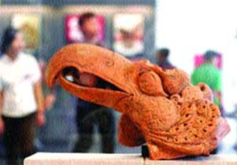 Head of a phoenix: This exhibit is an example of the mythical bird which is a symbol of virtue in Viet Nam.