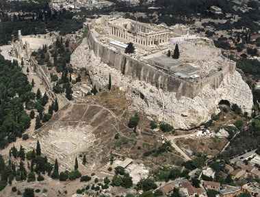 Ancient Greek theatres seen from the sky