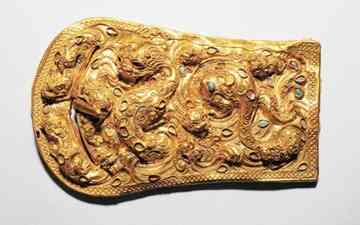 Belt buckle found in Karashar in Xinjiang Uighur Autonomous Region, China.