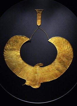 The gold collar with a cobra design and counterweight was one of several found on King Tutankhamun in his tomb. (Kathryn Scott Osler, The Denver Post )