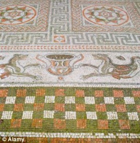 Roman mosaic at Littlecote Roman villa in Wiltshire Roman mosaic at Littlecote Roman villa in Wiltshire