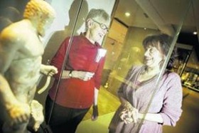 The Ashmolean’s keeper of antiquities, Dr Susan Walker, left, with Greek archaeologist Dr Angeliki Kottaridi admiring a statuette of Hercules which will feature in the forthcoming exhibition  05om14main.jpg.display