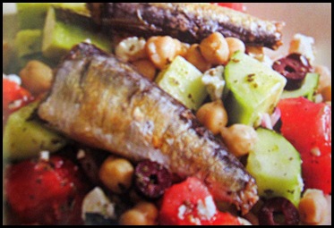 greek salad with sardine