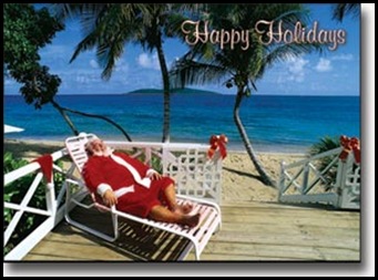 santa on beach