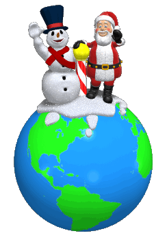 santa and snowman