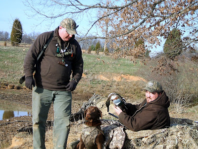 Cold duck hunt in Orange County  Troy in blind  & Billy 