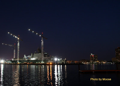 US Navy Ship In Dry Dock