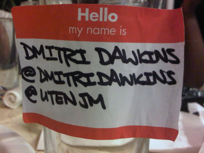Dmitri Dawkins Nametag for Jamaica Pegasus Tweetup MY Jamaica Pegasus Tweetup Nametag