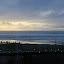 The view of the sunset from our table.