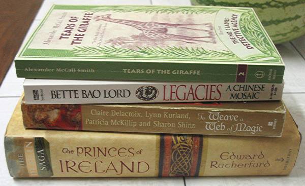 stack of old books