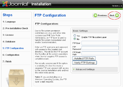 FTP-configuration