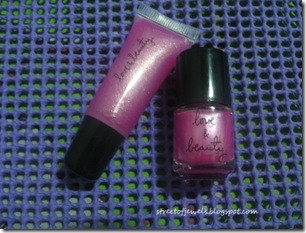 love and beauty pink lip gloss and nail polish
