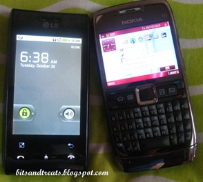 LG optimus and Nokia E71 phones, by bitsandtreats