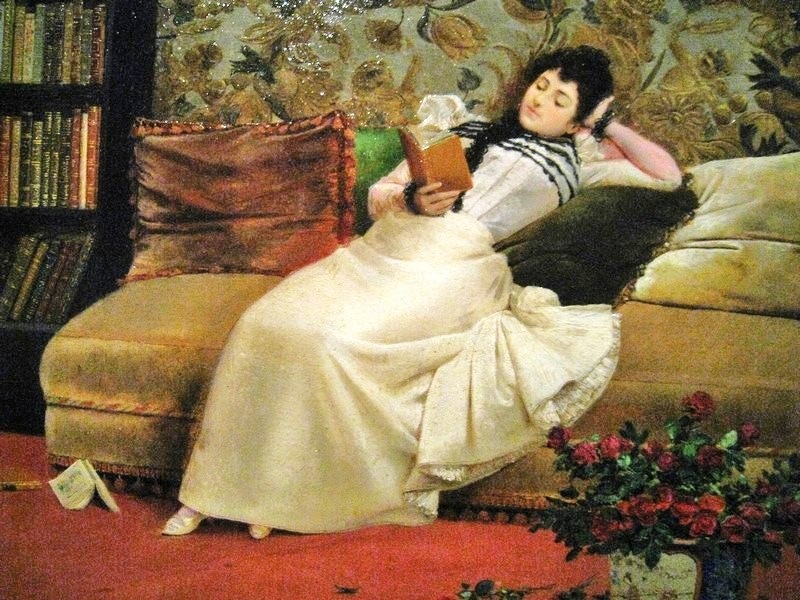 [woman reading Georges Croegaert (Belgian Academic Classical artist, 1848-1923)[5].jpg]