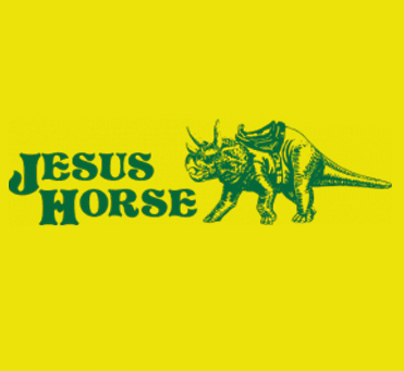 1246-JESUS-HORSE-funny-dinosaur-biology-evolution-atheist-geek-humor-new-T-Shirt