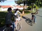 Fahrradfahren mit der spanischen Crew.