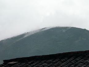 fog on mountain after rain.