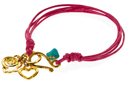 Evil Eye Red String with Charms and Turquoise Stone Evil Eye Red String with Charms and Turquoise Stone