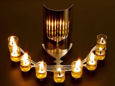 Reflective Hanukkiah