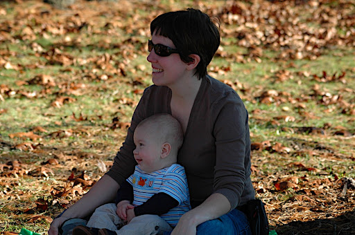 Sitting in the shade with Mommy
