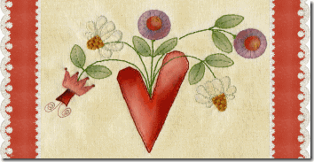 cuscino flowers in a heart