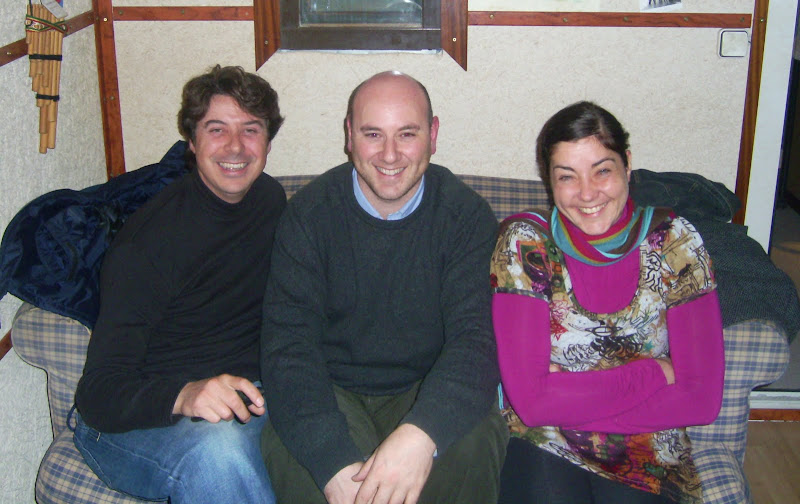 Aina i Andreu amb Tomeu Caldentey