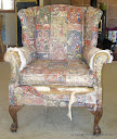 Patterned Wing Chair, Before